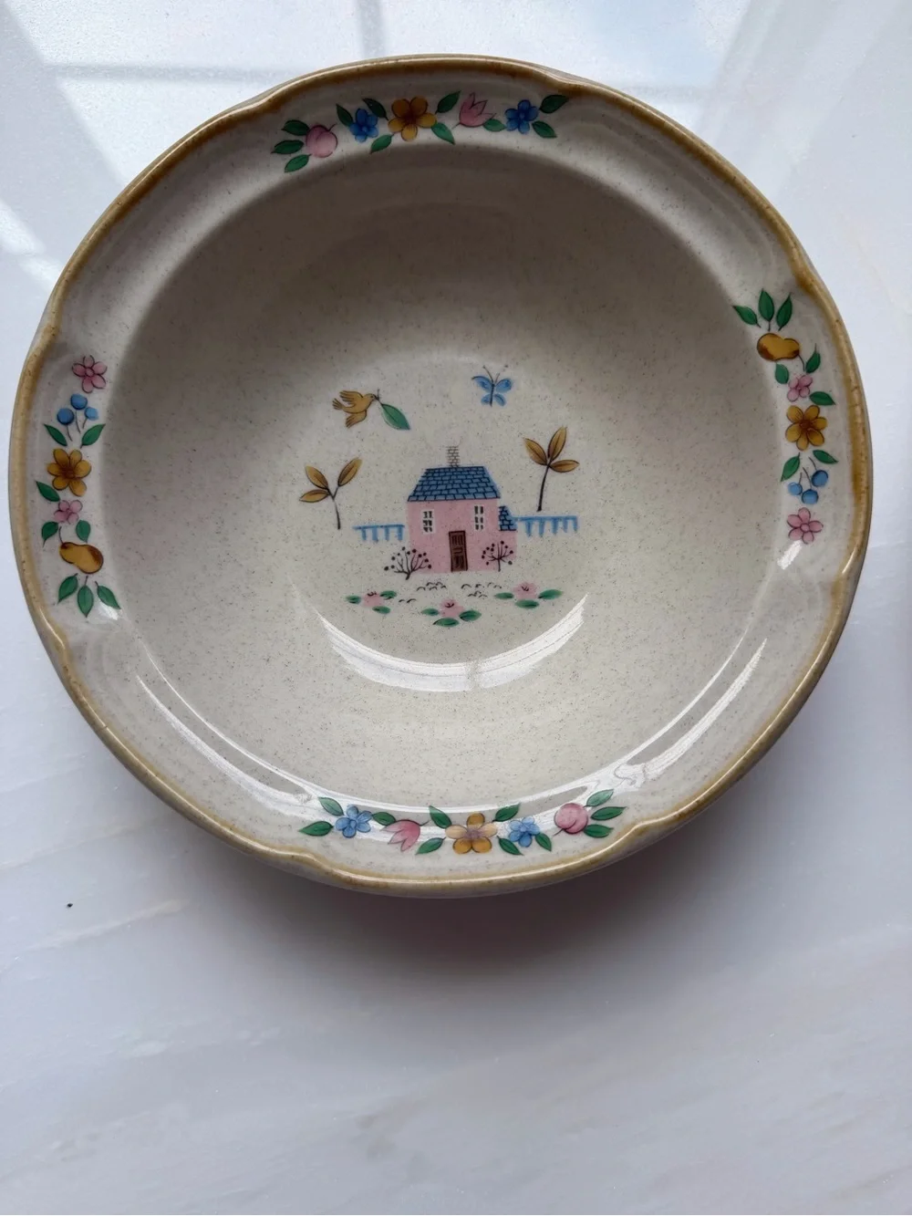 Vintage International Stoneware Heartland Floral Ceramic Bowls - Set of 2